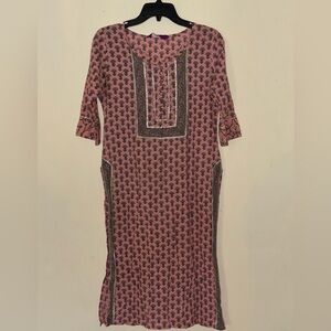 Libas Peach and Purple Patterned Tunic